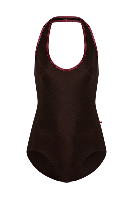 Jaione Halter Leotard - Espresso