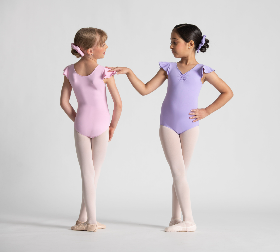 Girls Melodie Flutter Sleeve Leotard