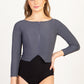 Contour Zip Front 3/4 Sleeve Top - 4025A