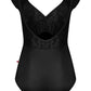 Elli Cap Sleeve Leotard - Black Velvet