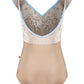 Elli Mesh Cap Sleeve Leotard - Toffee