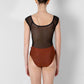 Nina Mesh Cap Sleeve Leotard - Bronze