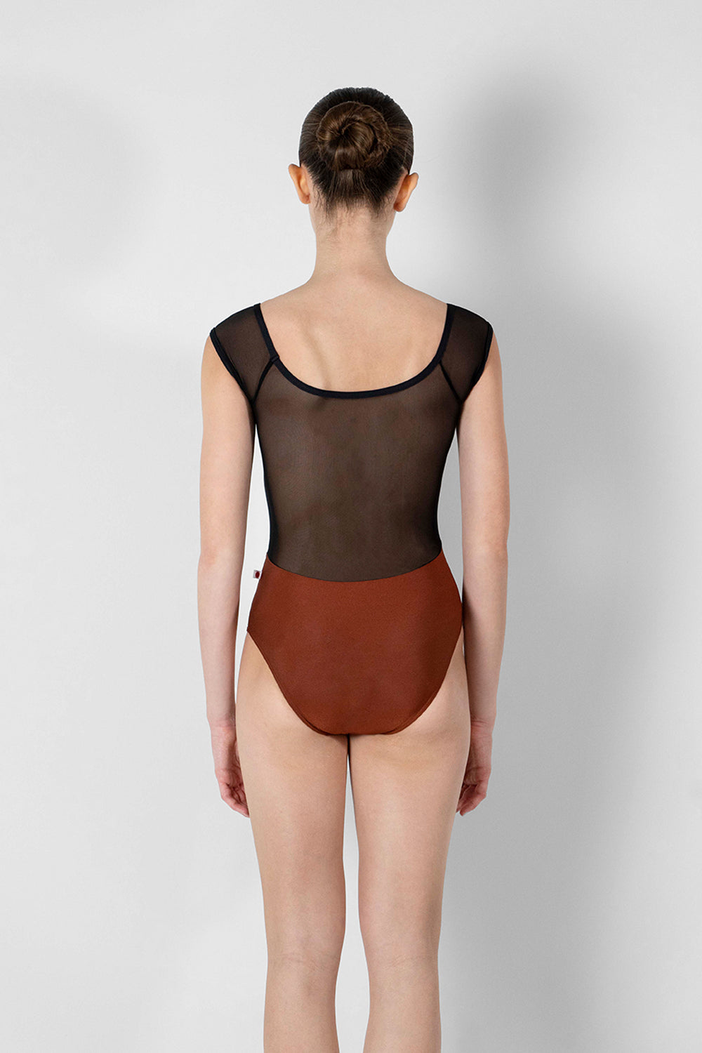 Nina Mesh Cap Sleeve Leotard - Bronze