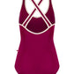 Sonoya Cross Back Tank Leotard - Maroon